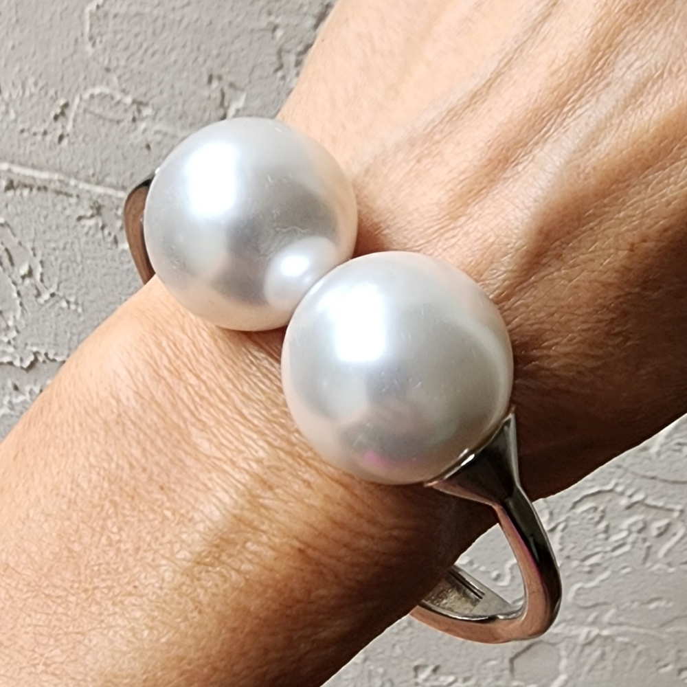 Nordstrom Perla Designer Jewelry Big Faux Pearl White Rhodium Hypoallergenic